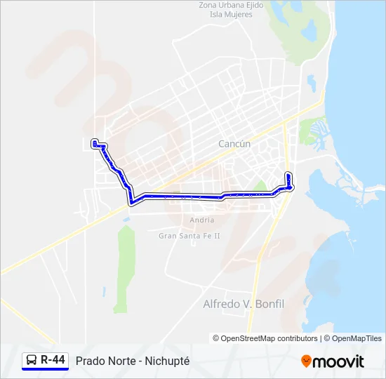 R-44 Bus Line Map