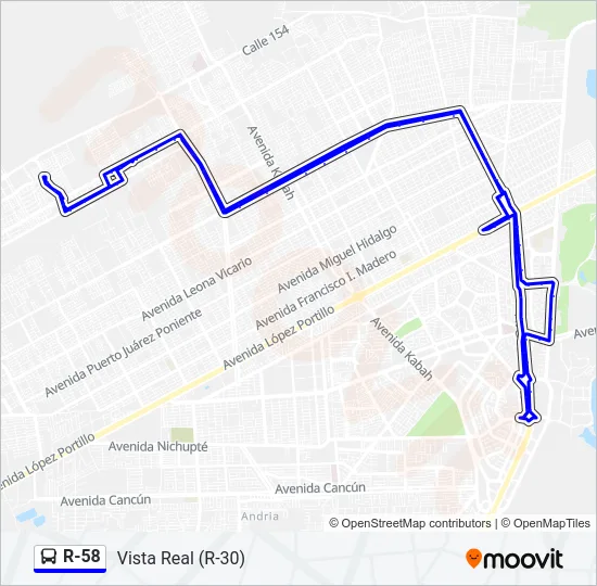 R-58 Bus Line Map