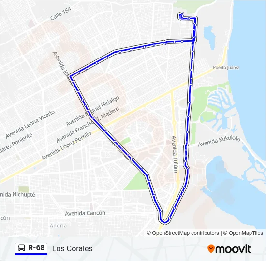 R-68 Bus Line Map