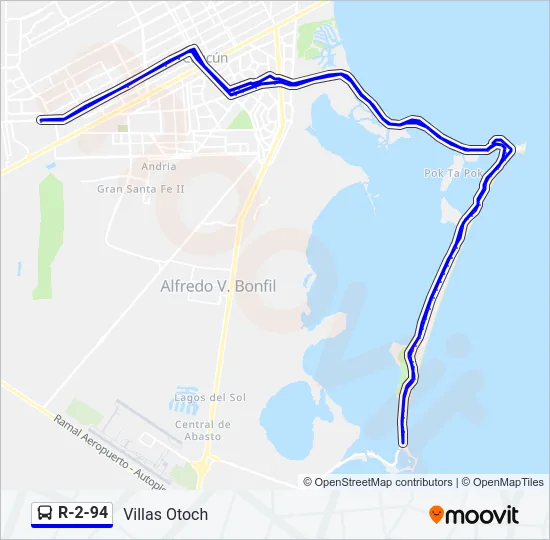 R-2-94 Bus Line Map