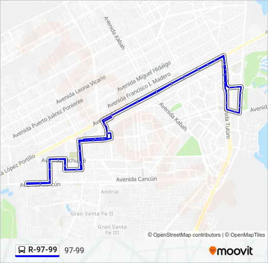 R-97-99 Bus Line Map