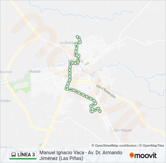 Mapa de  3 de autobús