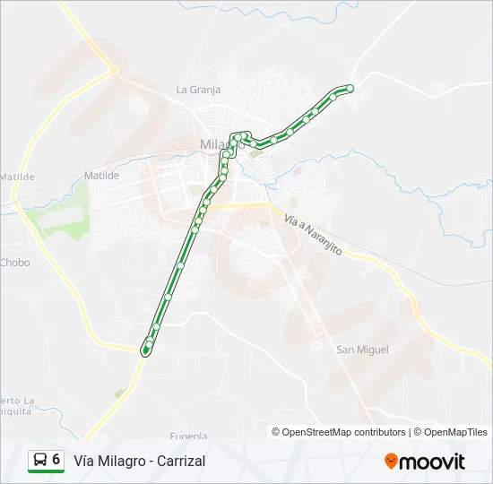 6 Bus Line Map