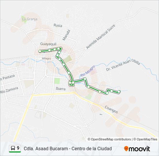 Mapa de 9 de autobús