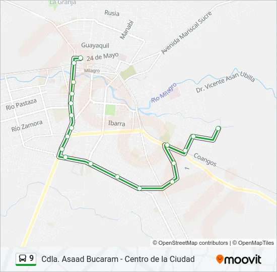 9 Bus Line Map