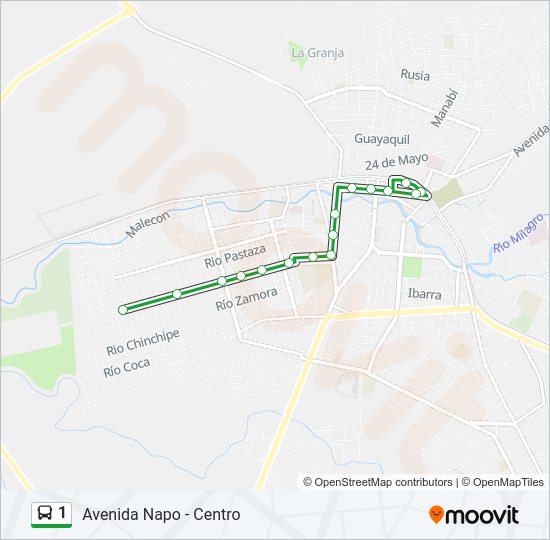 Mapa de 1 de autobús