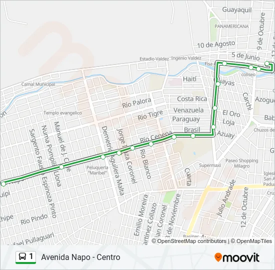 1 Bus Line Map
