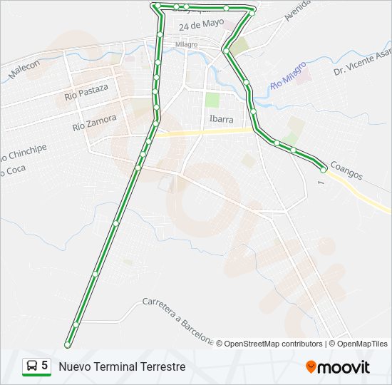 Mapa de 5 de autobús