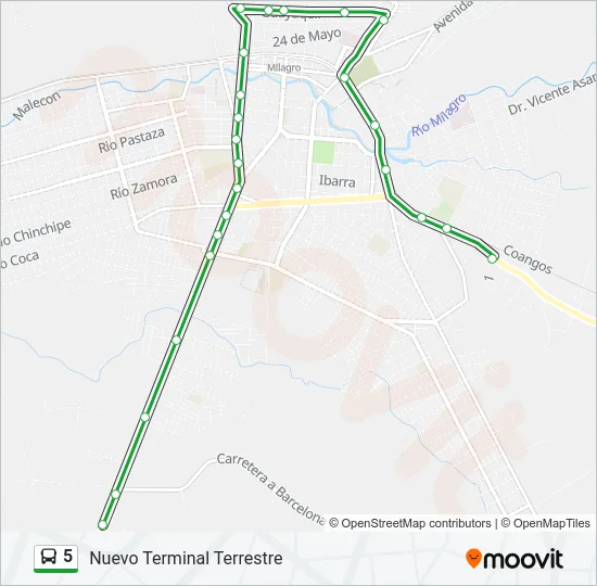 5 Bus Line Map