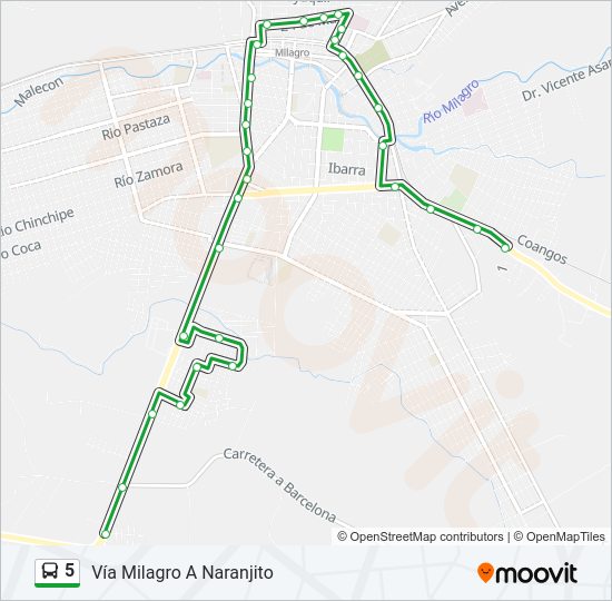 Mapa de 5 de autobús