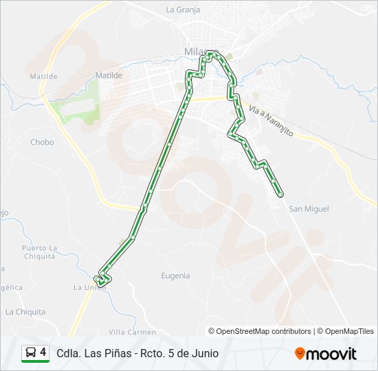 Mapa de 4 de autobús