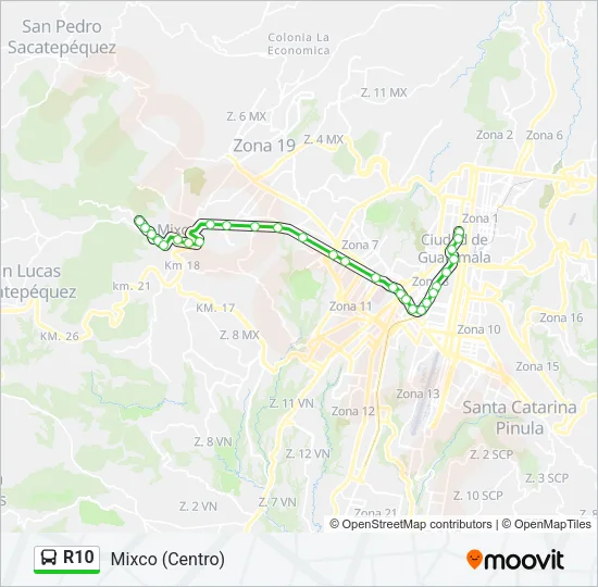 R10 Bus Line Map