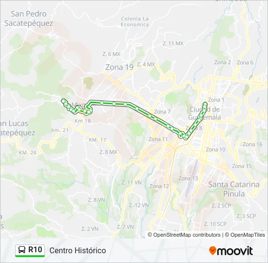 R10 Bus Line Map