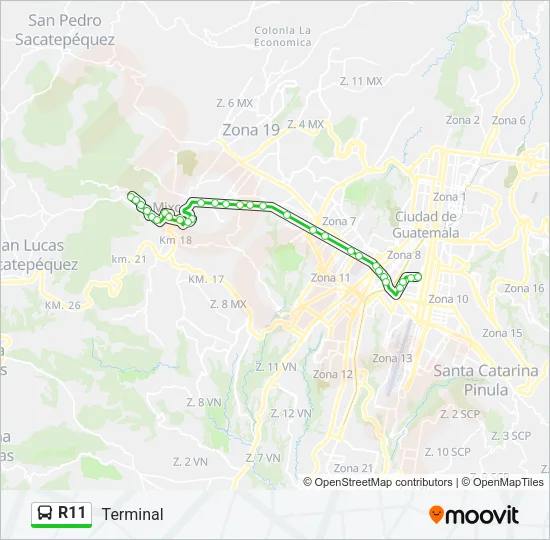 R11 Bus Line Map