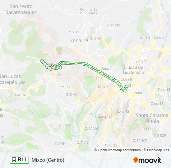 R11 Bus Line Map