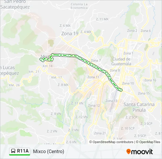 R11A Bus Line Map