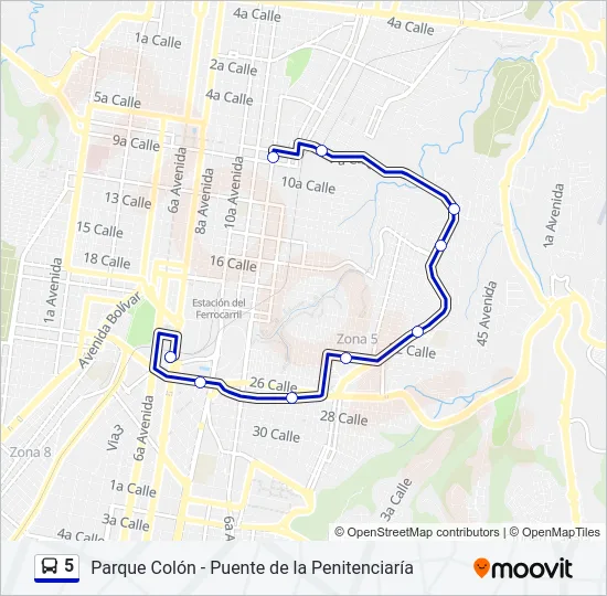 5 Bus Line Map