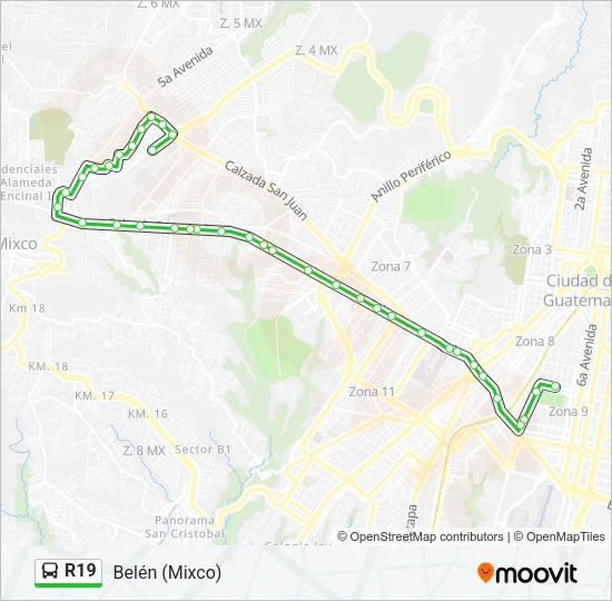 R19 Bus Line Map