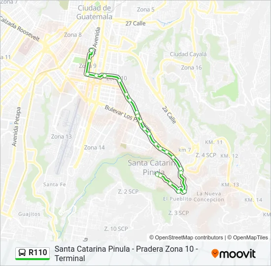 R110 Bus Line Map