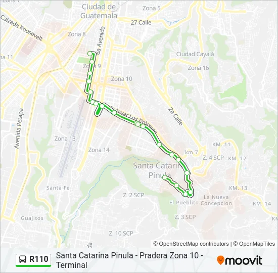 R110 Bus Line Map