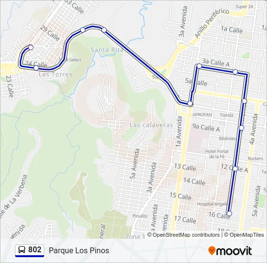 802 Bus Line Map
