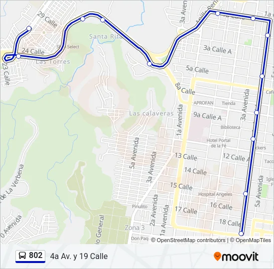 802 Bus Line Map