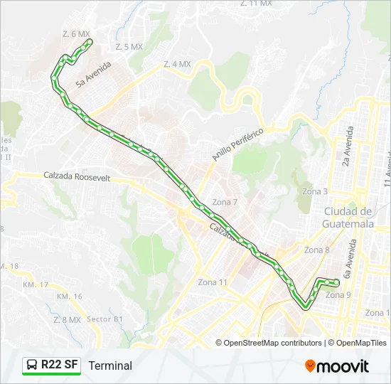 R22 SF Bus Line Map