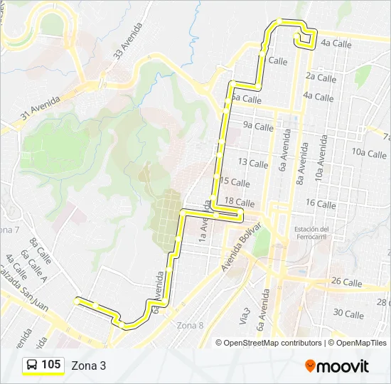 105 Bus Line Map