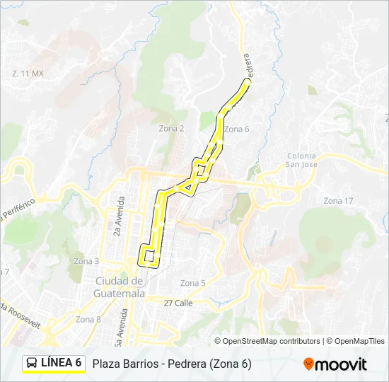 LÍNEA 6 Bus Line Map