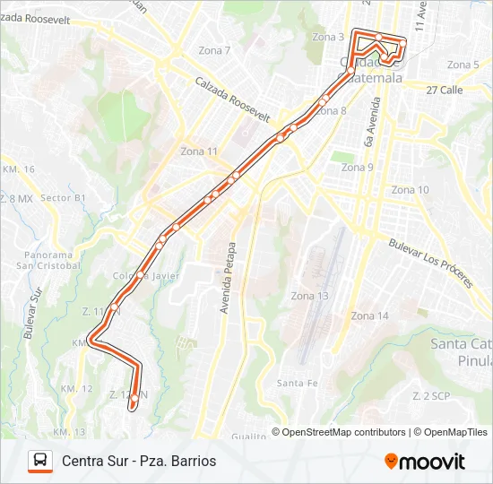 LÍNEA 12 Bus Line Map