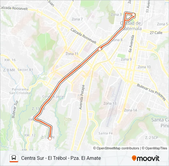 LÍNEA 12 EXPRESO Bus Line Map
