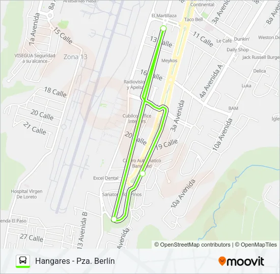 LÍNEA 13 Bus Line Map