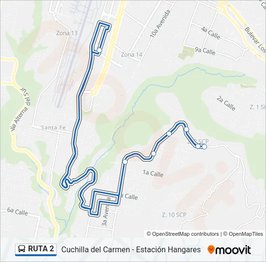 RUTA 2 Bus Line Map