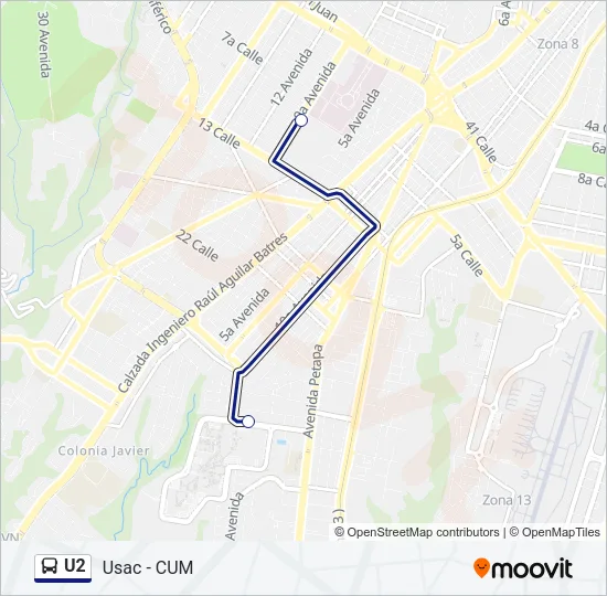 U2 Bus Line Map