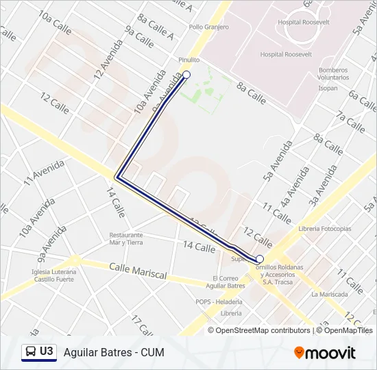 U3 Bus Line Map