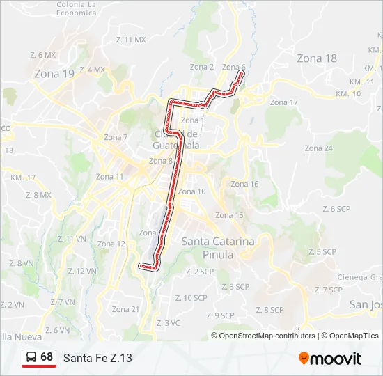 68 Bus Line Map