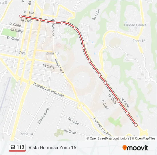 113 Bus Line Map
