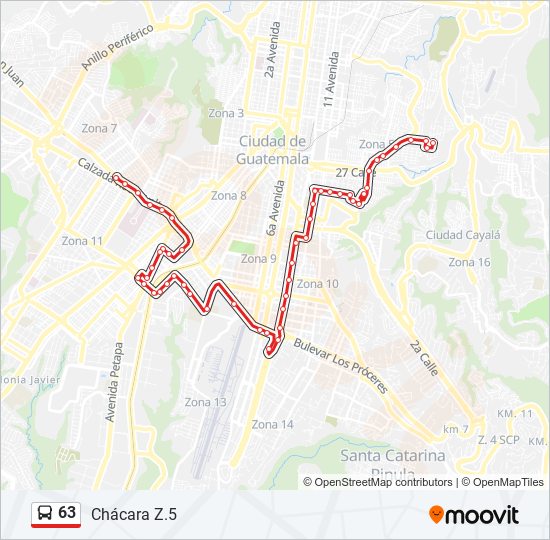 63 bus Line Map