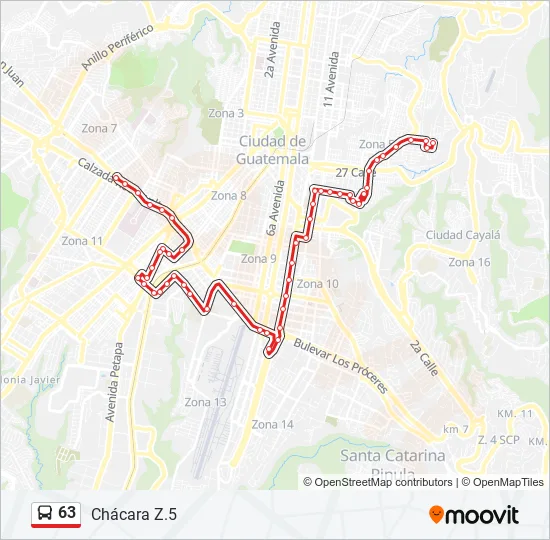 63 Bus Line Map