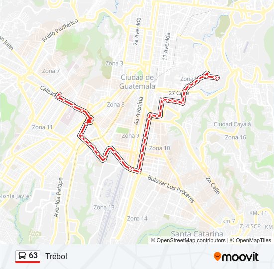 Mapa de 63 de autobús