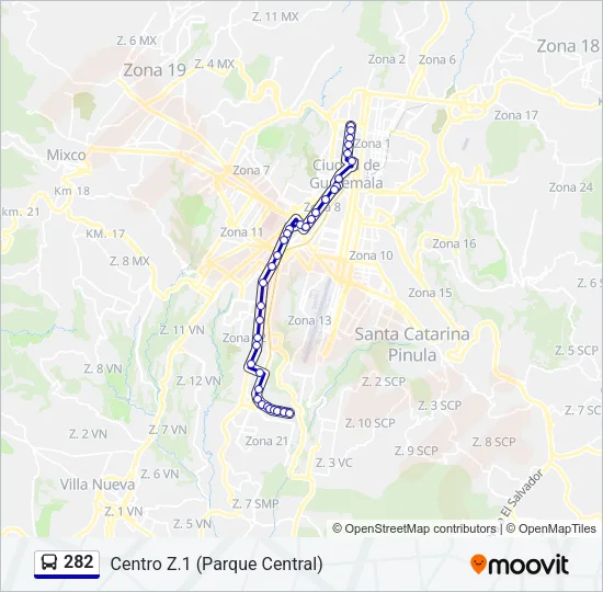 282 Bus Line Map