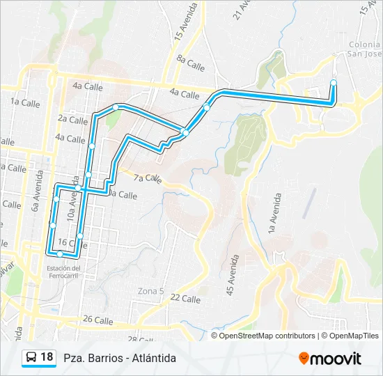 18 Bus Line Map
