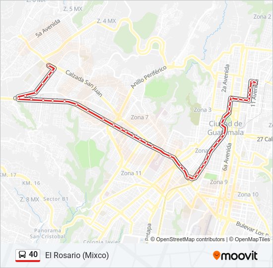 40 bus Line Map