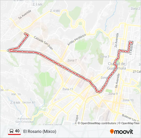 40 Bus Line Map