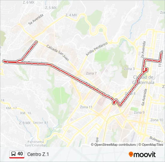 40 Bus Line Map