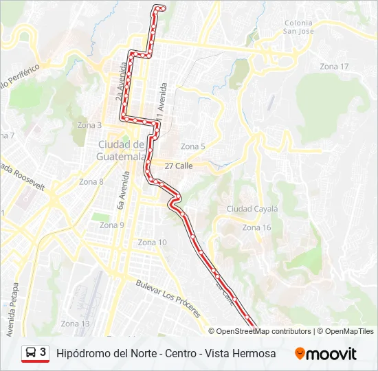 3 Bus Line Map