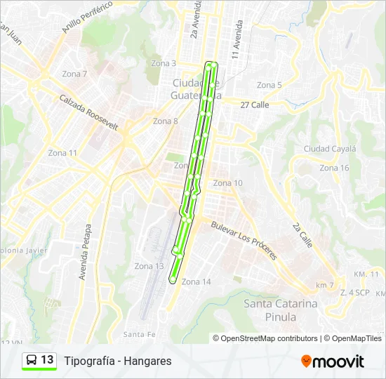 13 Bus Line Map