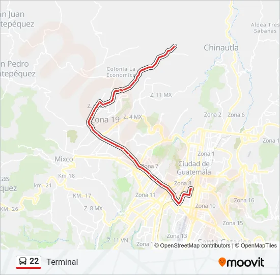 22 Bus Line Map