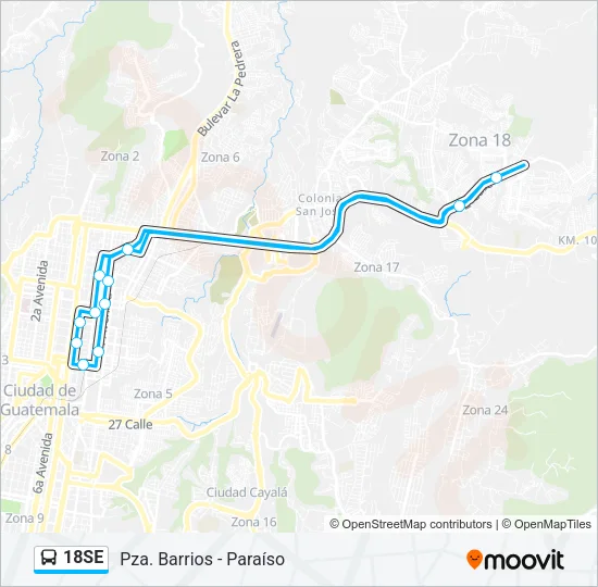 18SE Bus Line Map