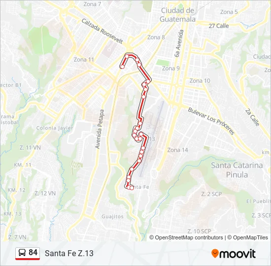 84 Bus Line Map